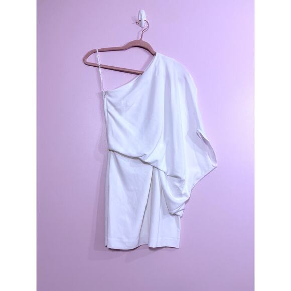 Halston One Shoulder Dress in Chalk Size 0 - Picture 2 of 4
